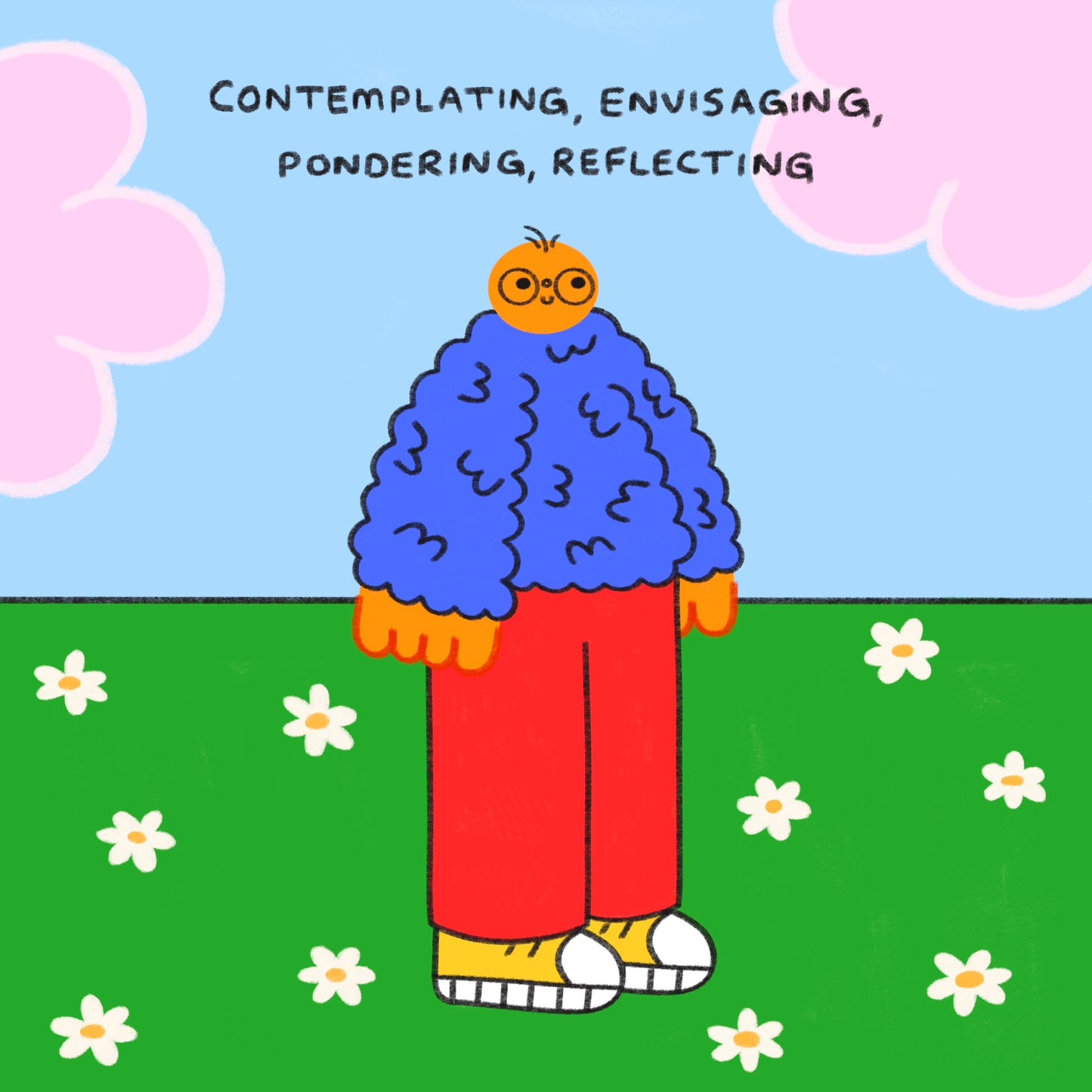 Contemplating, Envisaging, Pondering, Reflecting Art Print