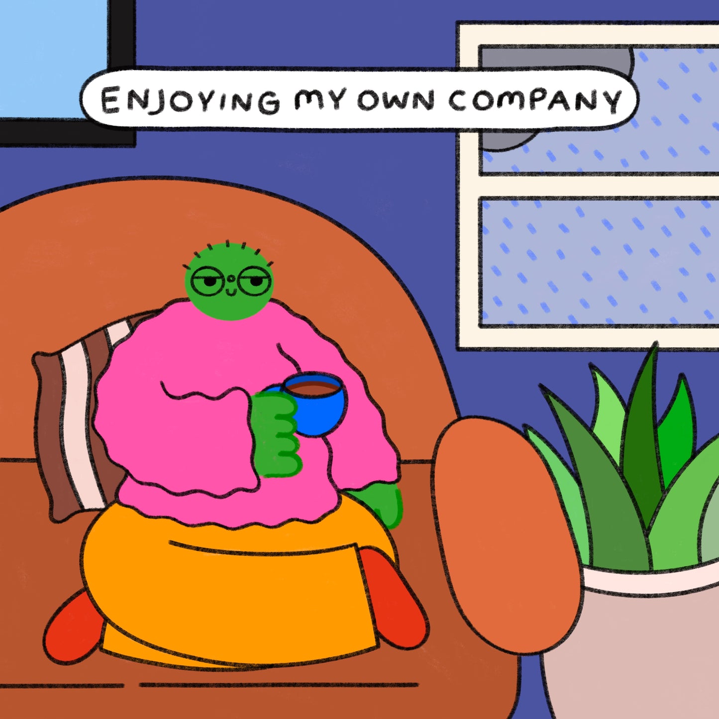 Enjoying My Own Company Art Print