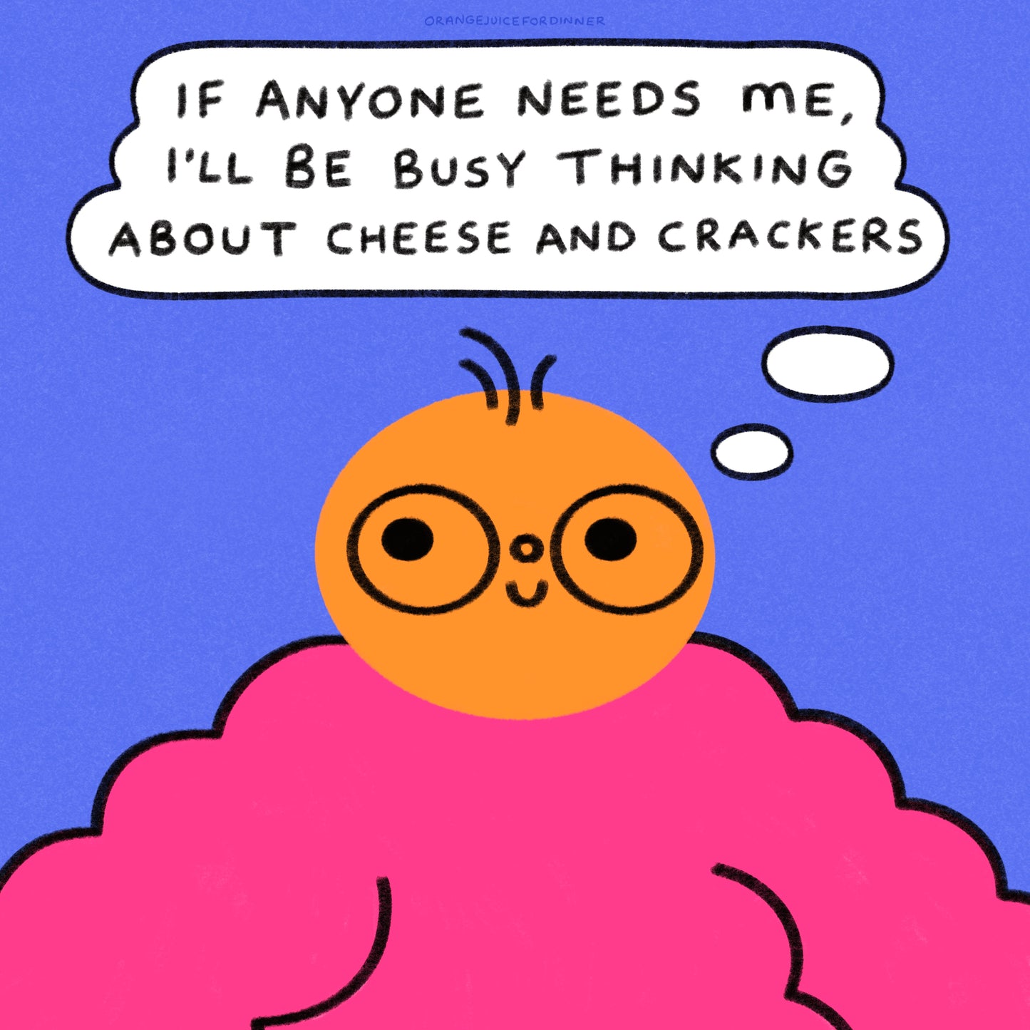 Thinking About Cheese And Crackers Art Print