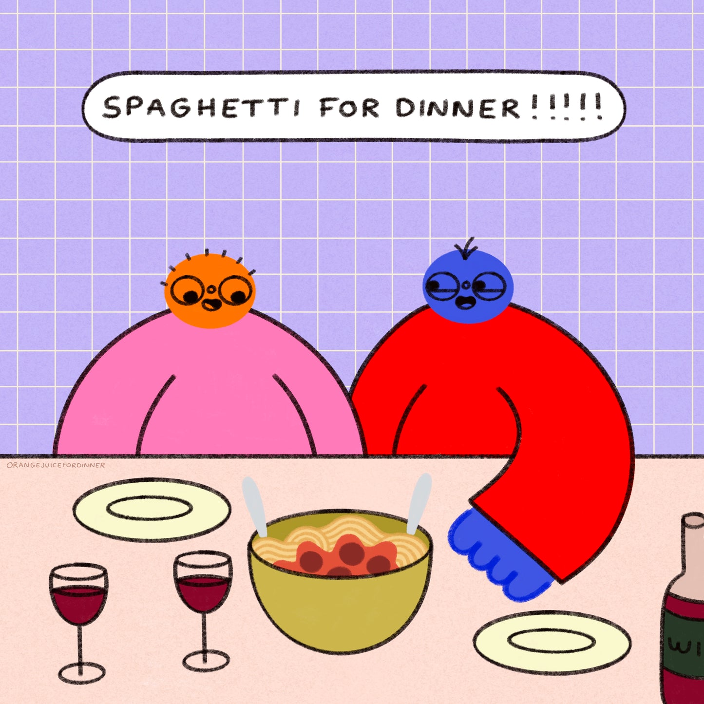 Spaghetti For Dinner Art Print