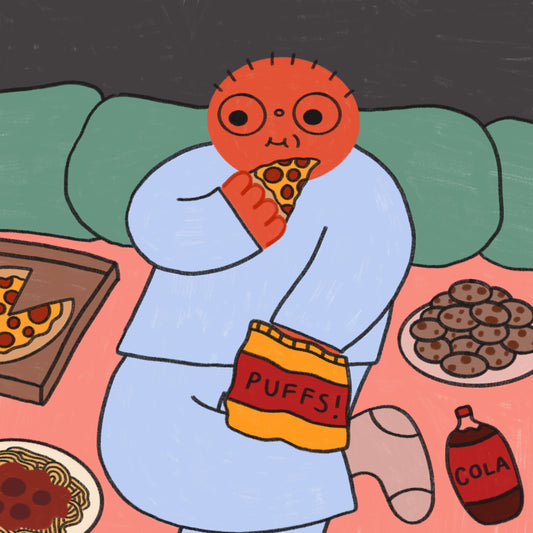 Snacks In Bed Art Print