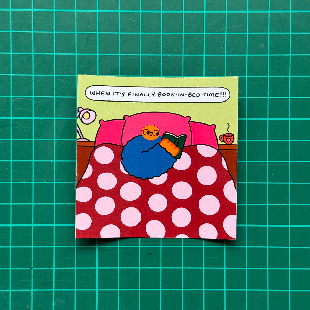 When It's Finally Book In Bed Time Sticker