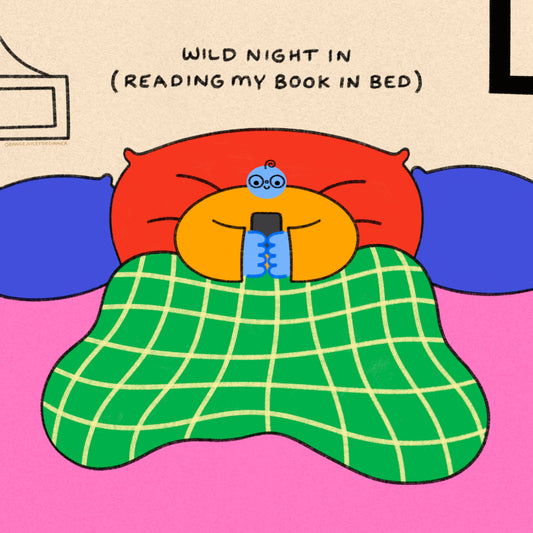 Wild Night In (Reading My Book In Bed) Art Print