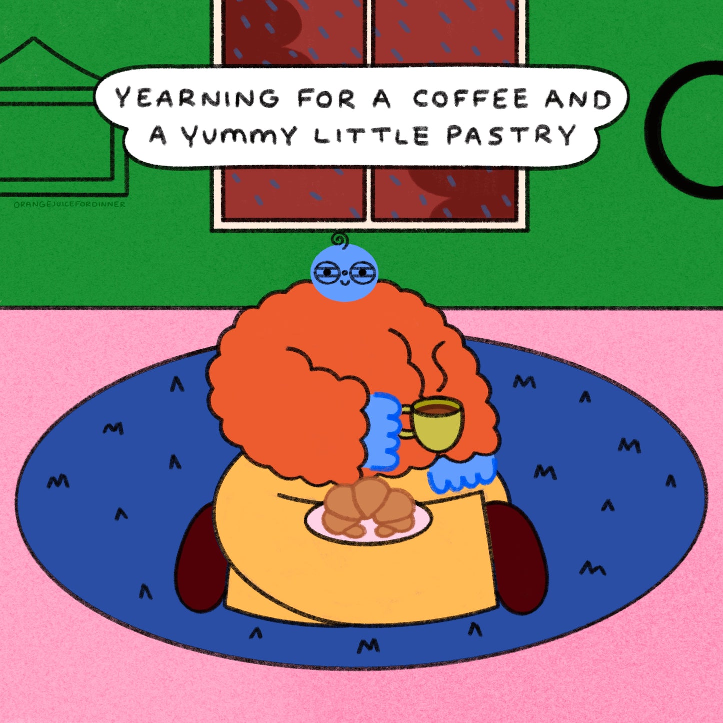 Yearning For A Coffee And A Yummy Little Pastry Art Print