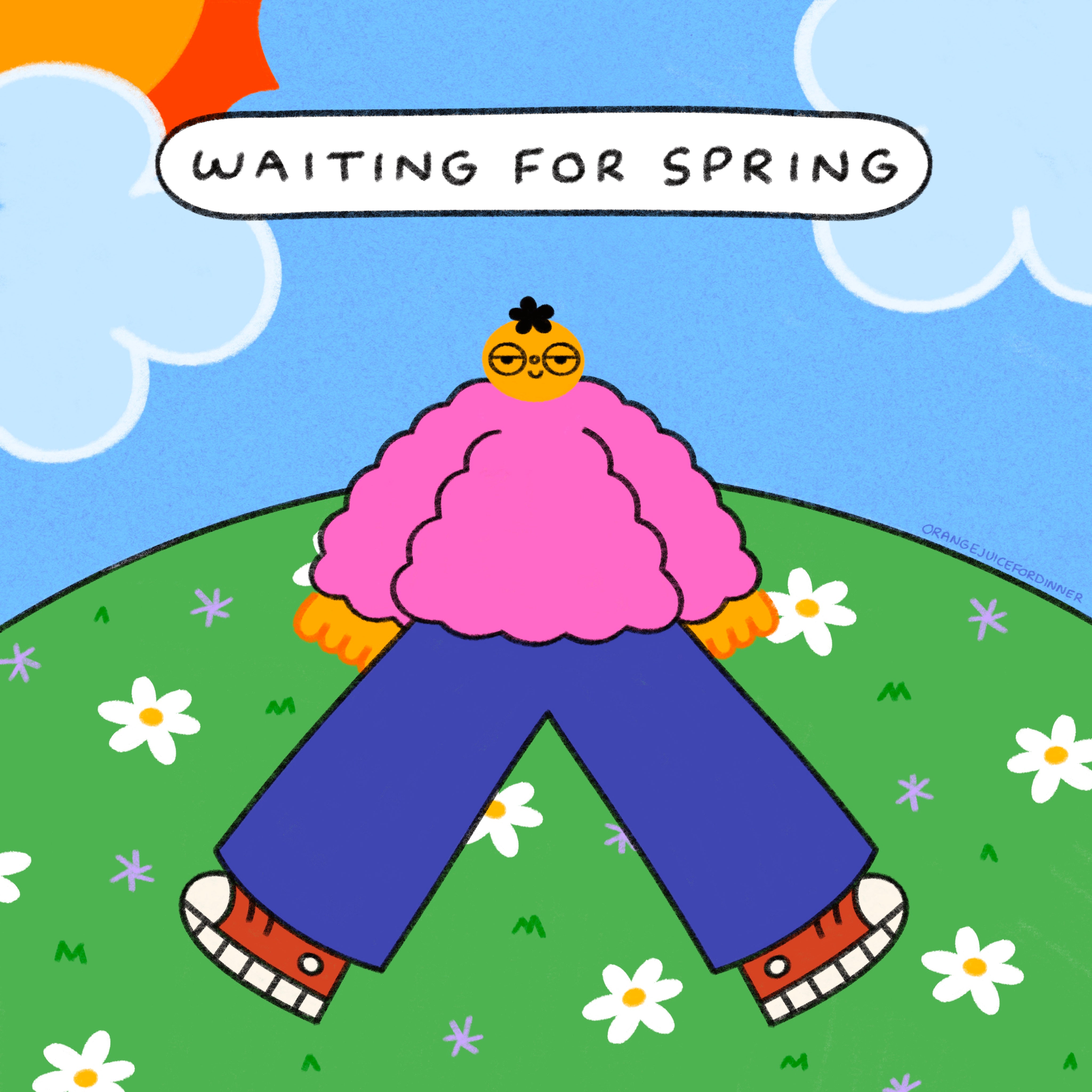 Waiting Spring Waiting For Spring Art Print – Orange Juice For Dinner