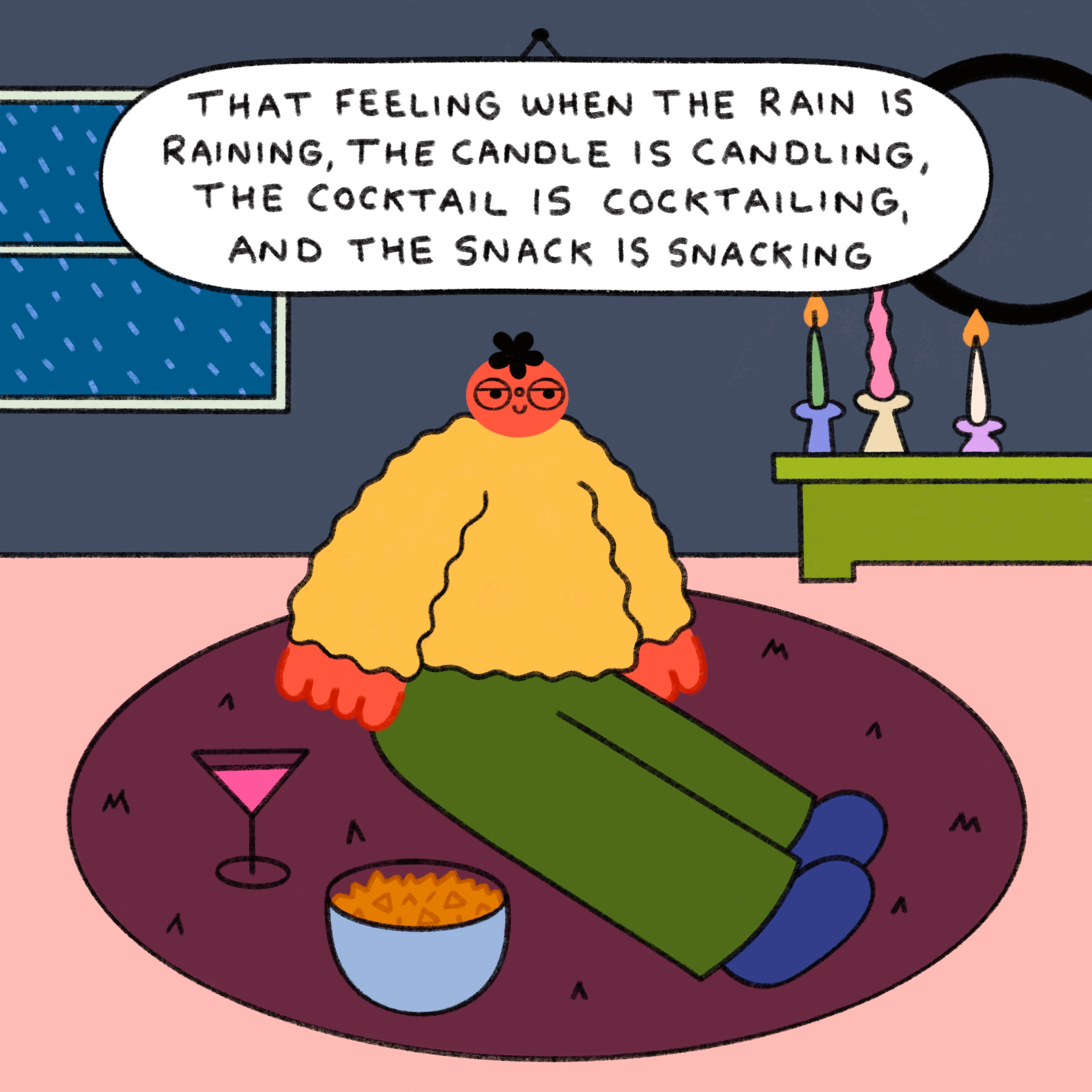 Rain Is Raining… Art Print – Orange Juice For Dinner